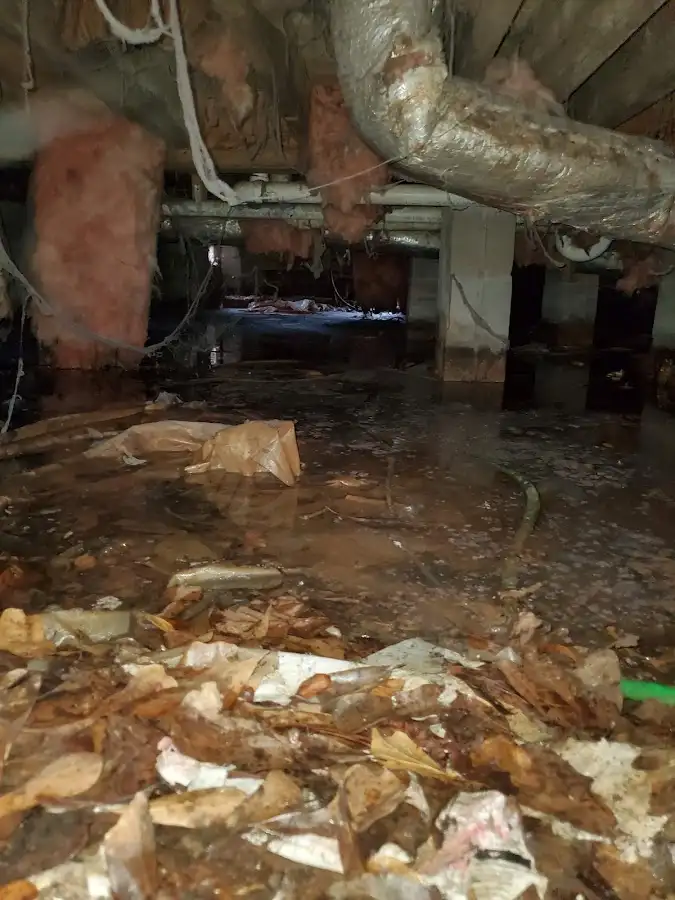Crawl space flood assessment for Commercial Water Damage Restoration in East Windsor
